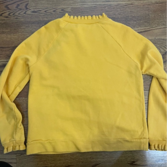 Talbots Sweater Sweatshirt Golden Yellow w/ Ruffles Size Small - Picture 9 of 11